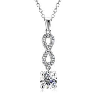 Certified 1ct. t.w. Moissanite Diamond Infinity Necklace NEW